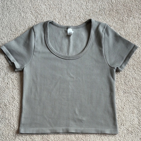 90 Degree By Reflex Tops - Gray Ribbed Women's Top